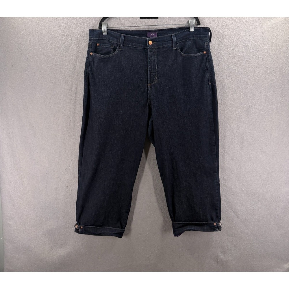 NYDJ Cropped Jeans Womens 18W Lift-Tuck Denim Dark Indigo Wash Lift Tuck USA